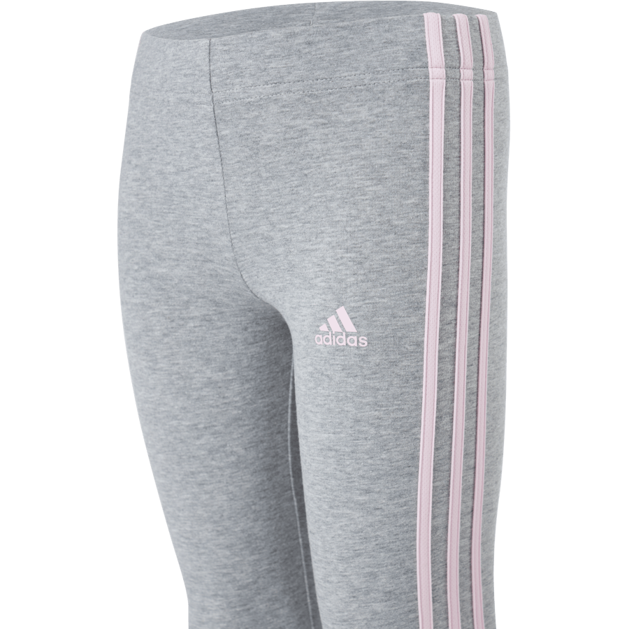 Legging Adidas Essentials 3 Stripes pour fille, gris moyen chiné / rose clair