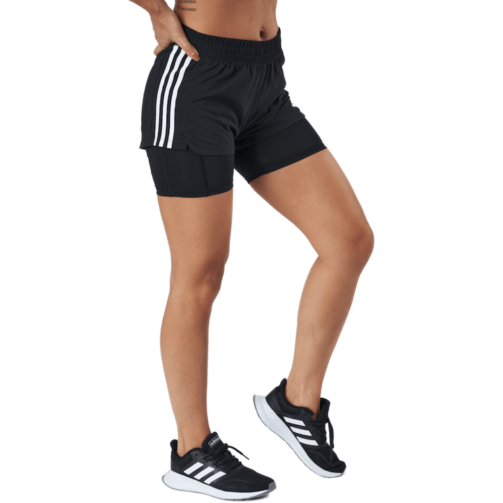 Pacer 3 Stripe Woven 2 In 1 Short Black / White