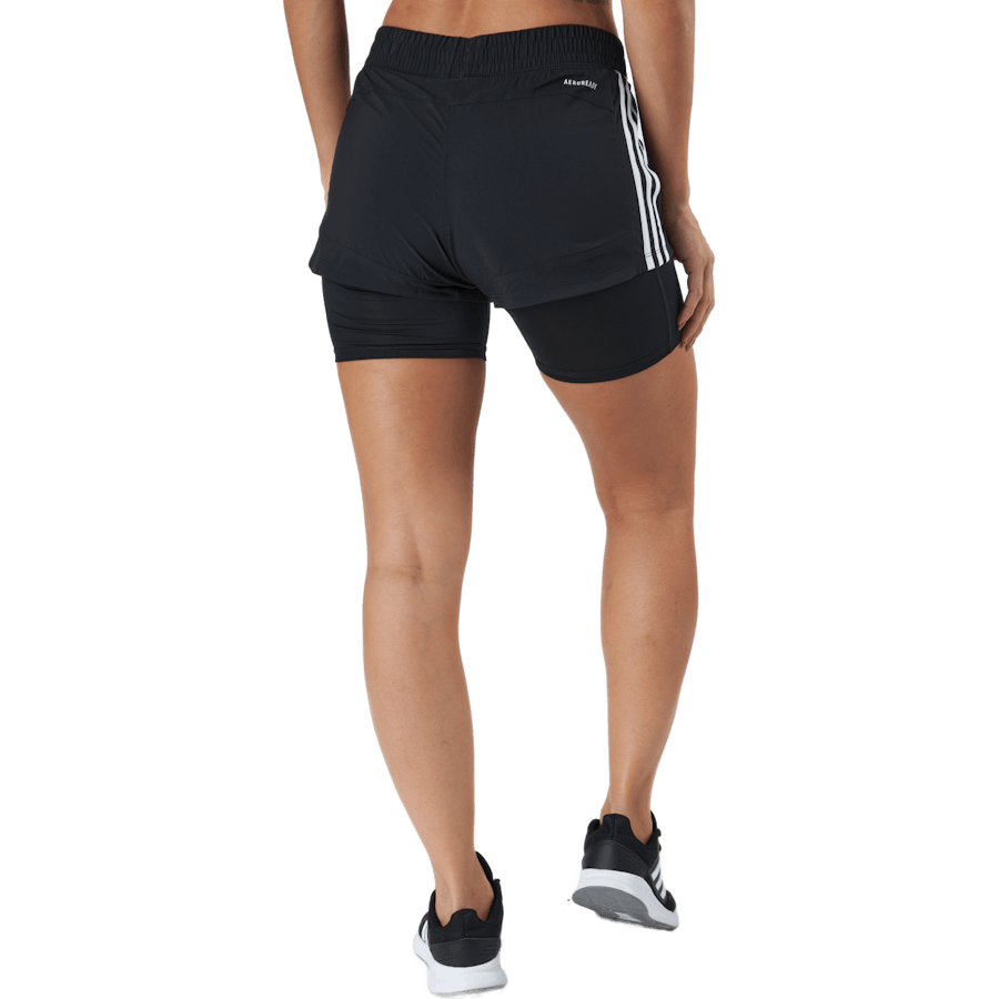 Pacer 3 Stripe Woven 2 In 1 Short Black / White