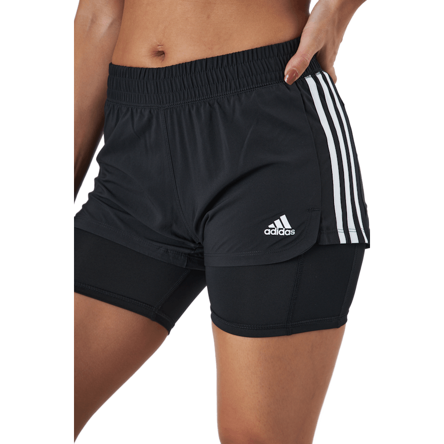 Pacer 3 Stripe Woven 2 In 1 Short Black / White