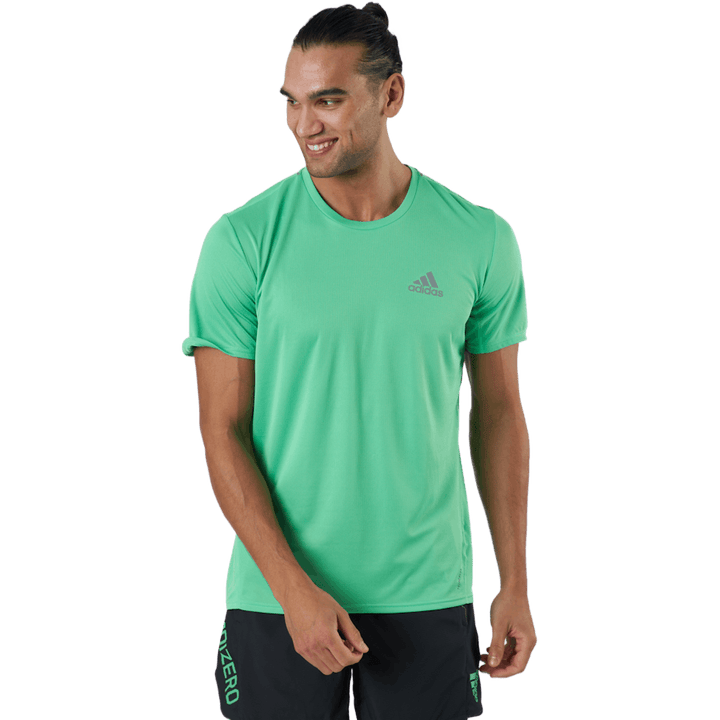 T-shirt Adidas Fast Primeblue pour homme, vert semi-criant / argent réfléchissant