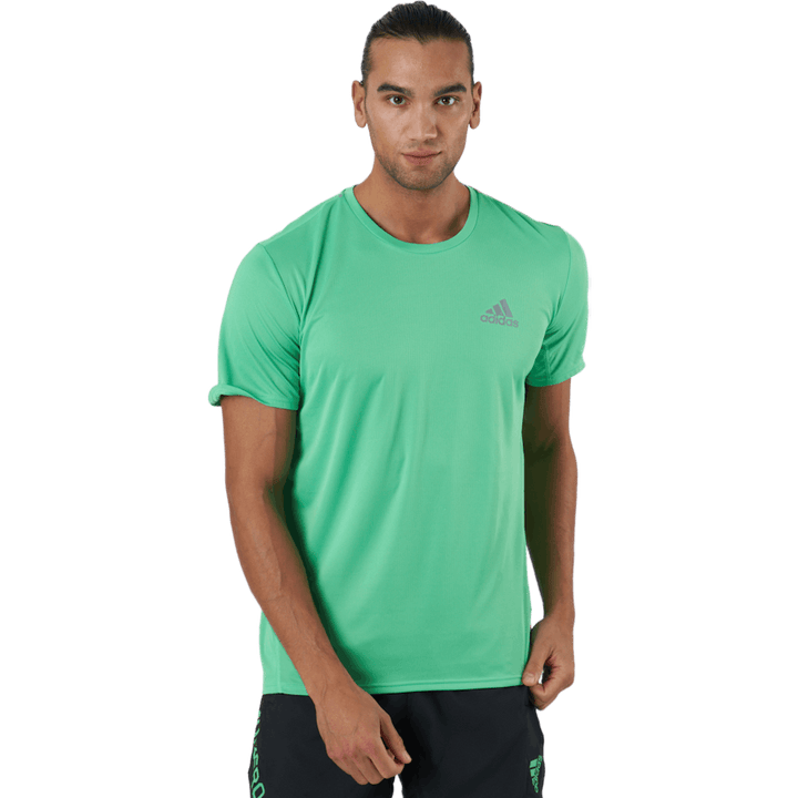 T-shirt Adidas Fast Primeblue pour homme, vert semi-criant / argent réfléchissant