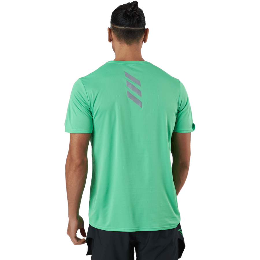 T-shirt Adidas Fast Primeblue pour homme, vert semi-criant / argent réfléchissant