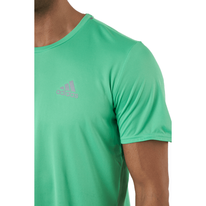 T-shirt Adidas Fast Primeblue pour homme, vert semi-criant / argent réfléchissant