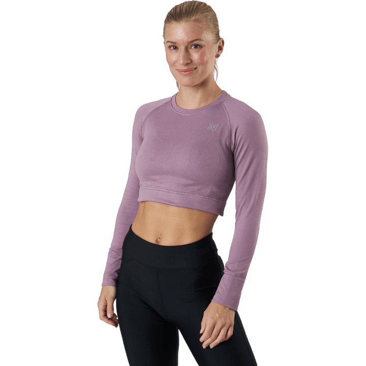 Molly Seamless Ls Crop Top Lila