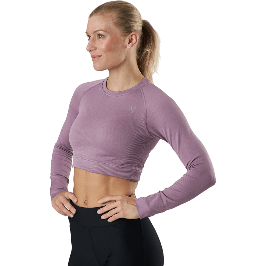 Molly Seamless Ls Crop Top Lila