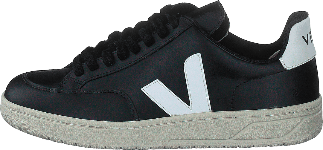 V-12 Leather Black_white Black White