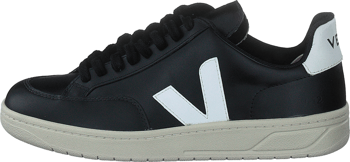 V-12 Leather Black_white Black White