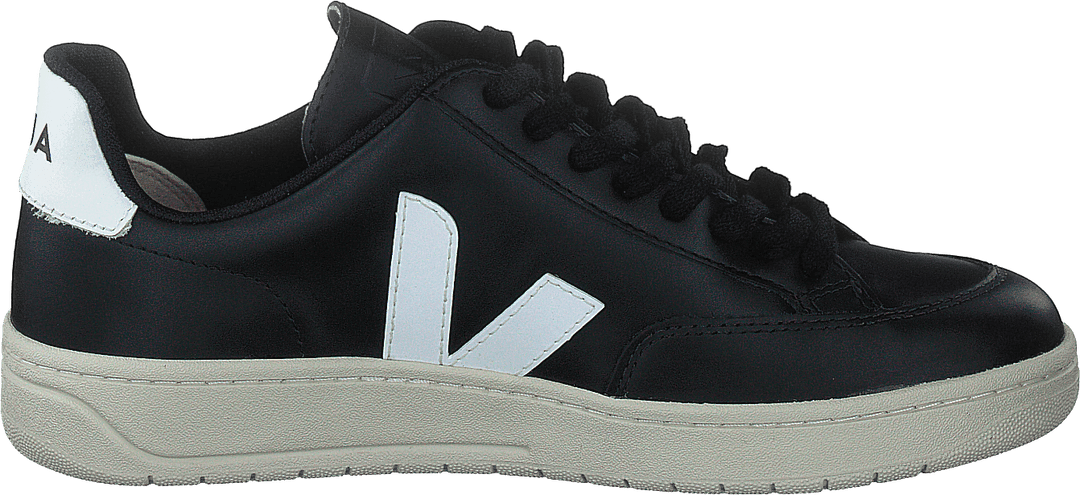 V-12 Leather Black_white Black White