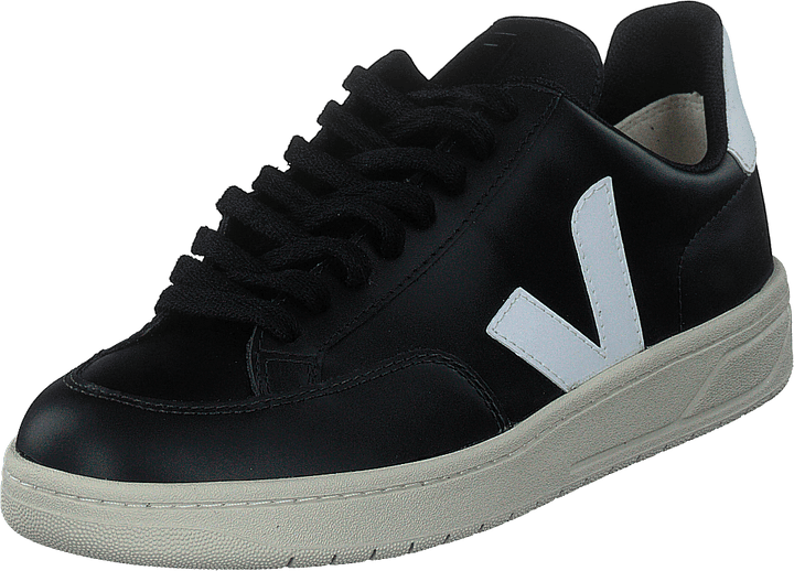 V-12 Leather Black_white Black White