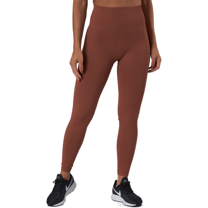 Seamless Rib Tights Copper Brown