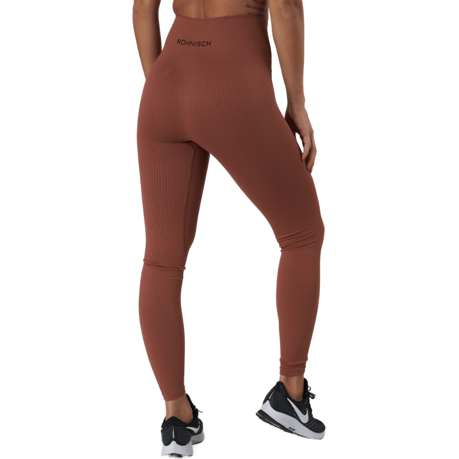 Seamless Rib Tights Copper Brown