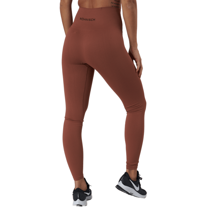 Seamless Rib Tights Copper Brown