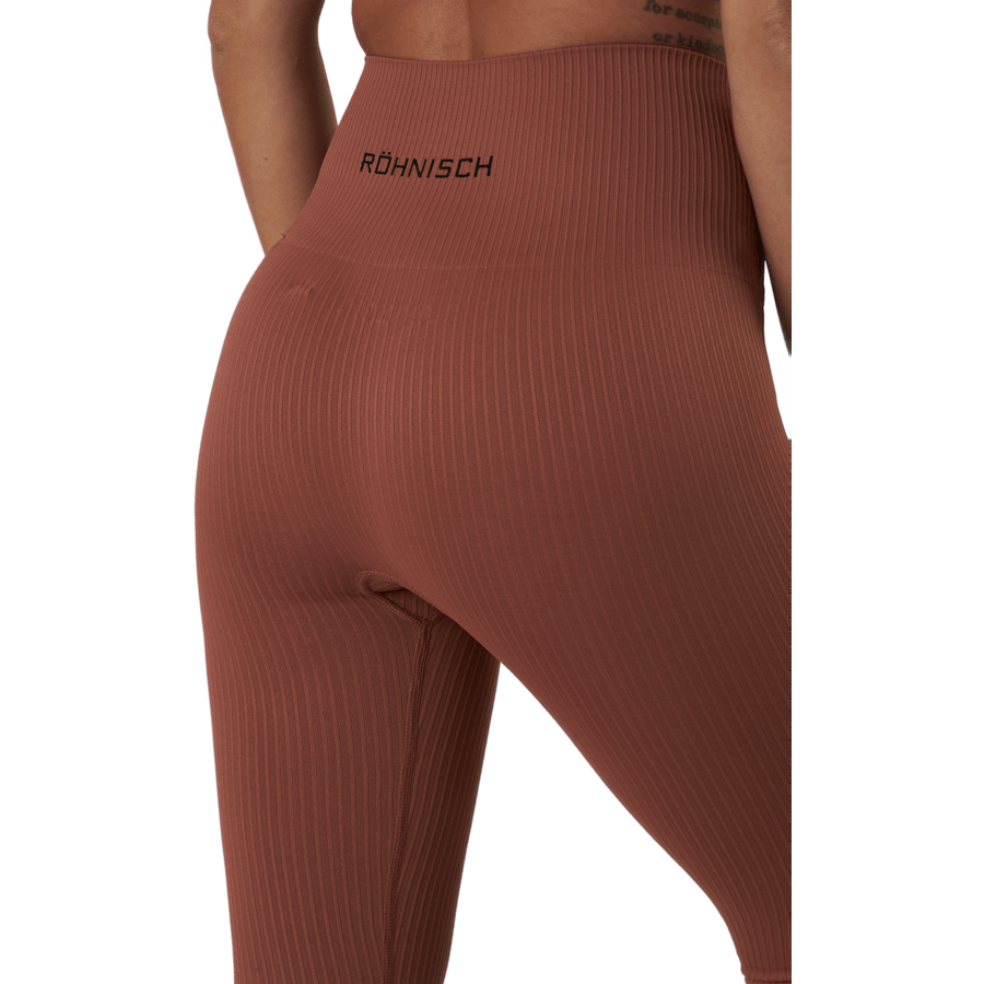 Seamless Rib Tights Copper Brown