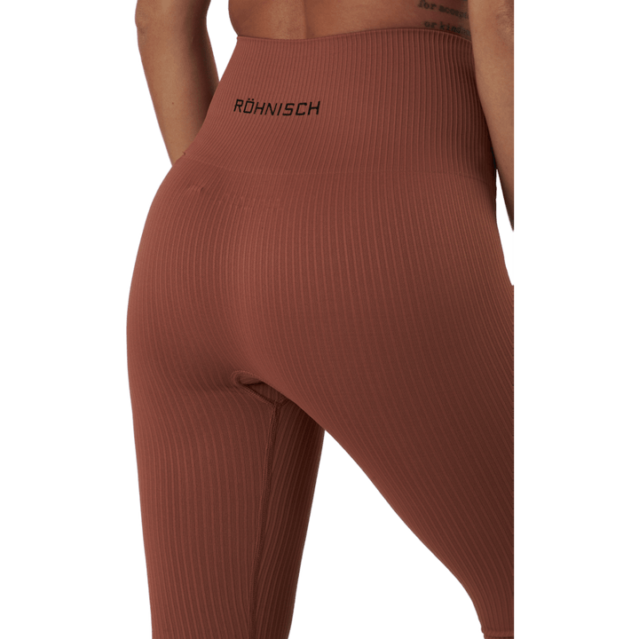 Seamless Rib Tights Copper Brown