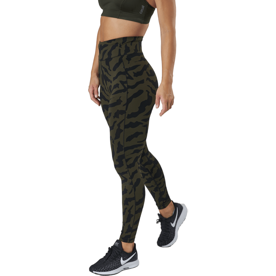 Iconic Printed 7/8 Tights Escape Green