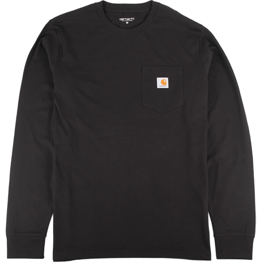 L/s Pocket T-shirt Cotton Sing Black
