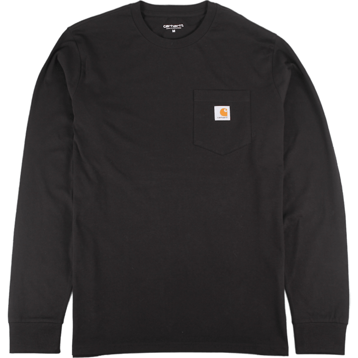L/s Pocket T-shirt Cotton Sing Black