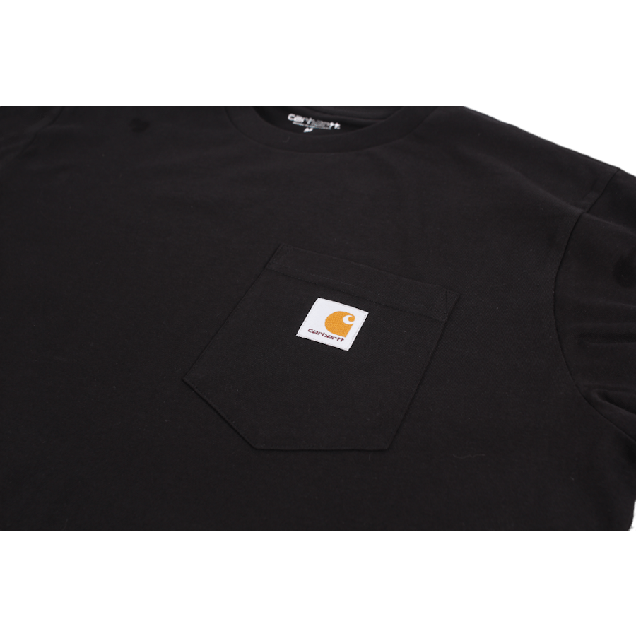 L/s Pocket T-shirt Cotton Sing Black