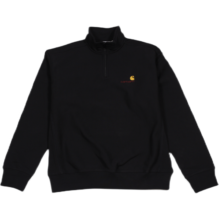 Half Zip American Script Sweat Black