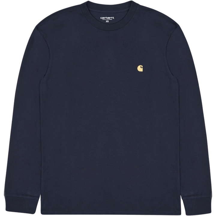 L/s Chase T-shirt 100% Cotton  Dark Navy / Gold
