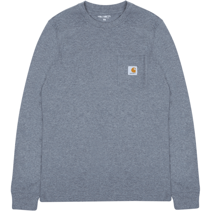 L/s Pocket T-shirt Cotton Sing Dark Grey Heather