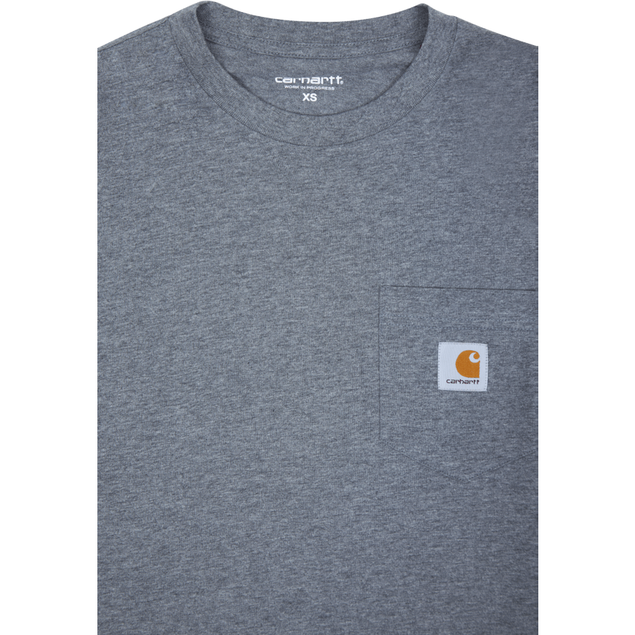 L/s Pocket T-shirt Cotton Sing Dark Grey Heather