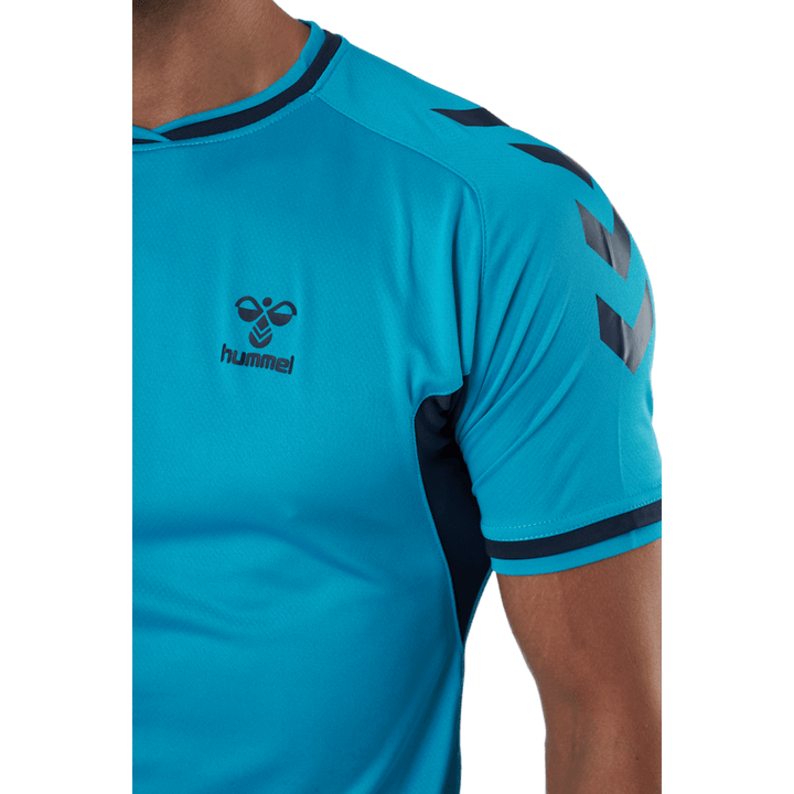 Hmlaction Poly Jersey S/s Atomic Blue/black Iris