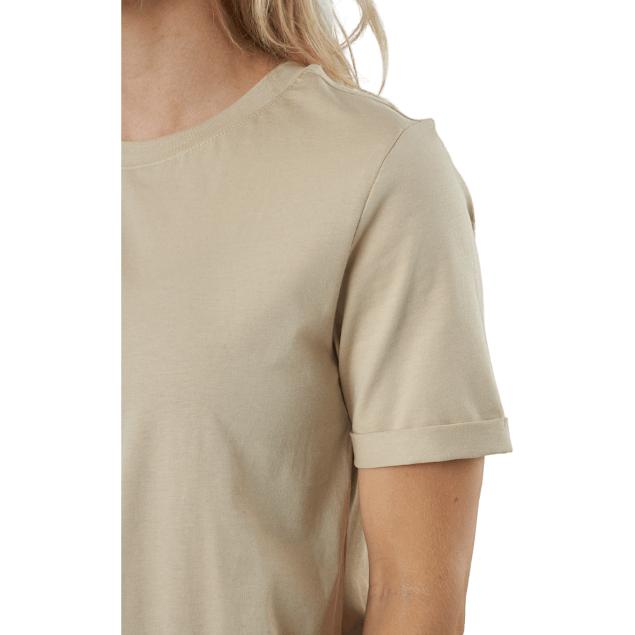 Pcria Ss Fold Up Solid Tee Noo White Pepper