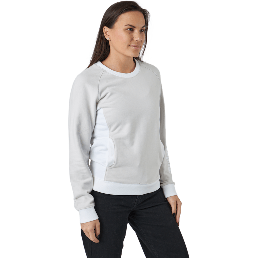 Linear Logo Sleeve Crew White Sand