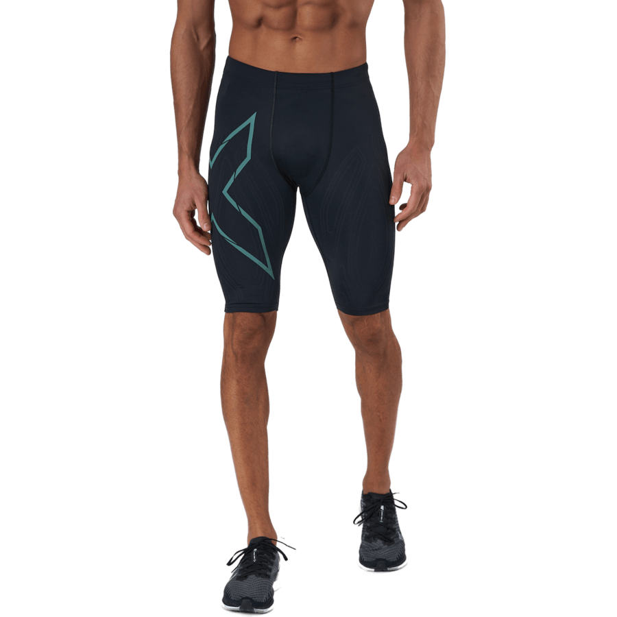 Light Speed Compression Short Svart/silver Sage Reflekterande