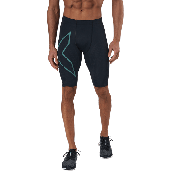 Light Speed Compression Short Svart/silver Sage Reflekterande