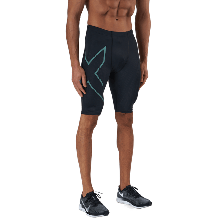 Light Speed Compression Short Svart/silver Sage Reflekterande