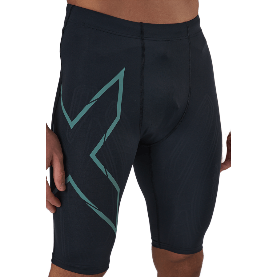 Light Speed Compression Short Svart/silver Sage Reflekterande