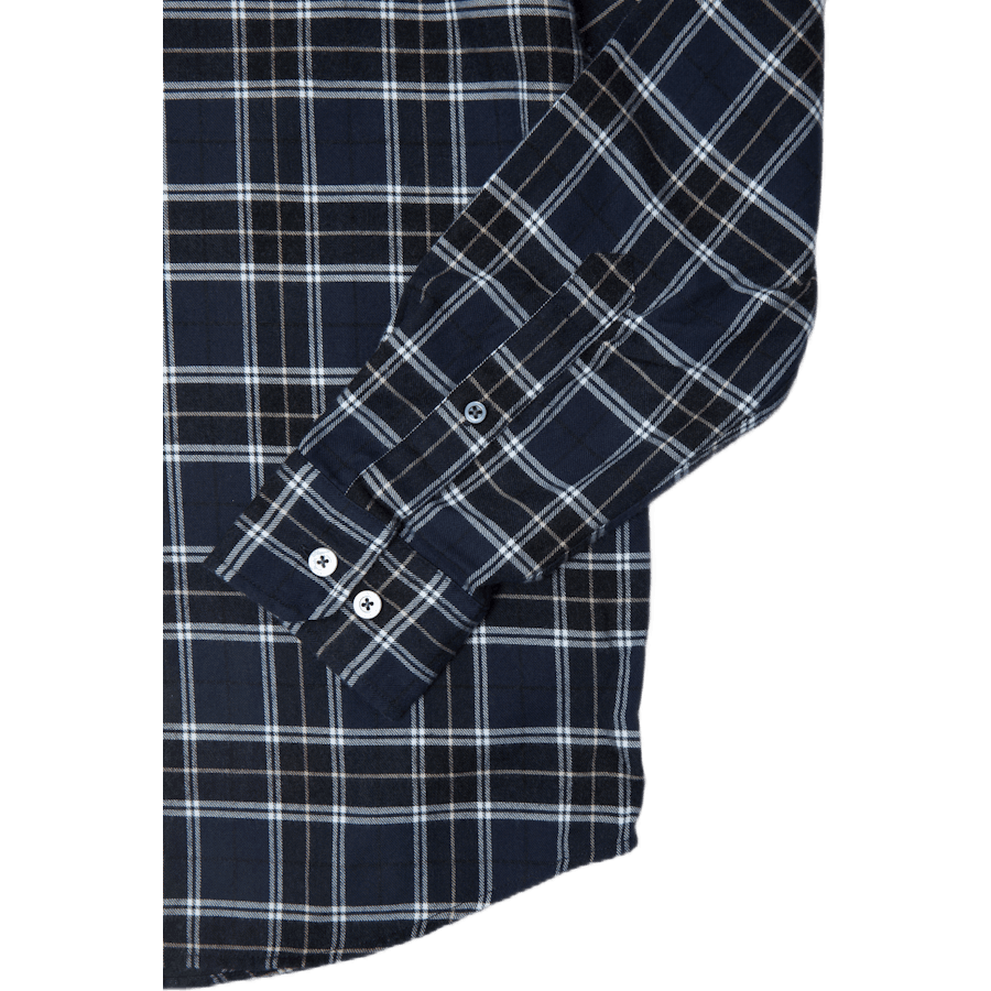 Anton Gebürstetes Flanellkaro Dunkelmarine