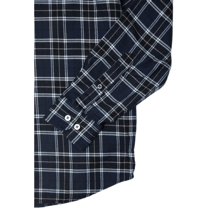 Anton Gebürstetes Flanellkaro Dunkelmarine