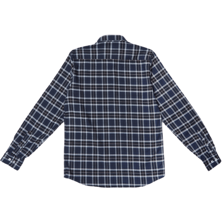 Anton Gebürstetes Flanellkaro Dunkelmarine