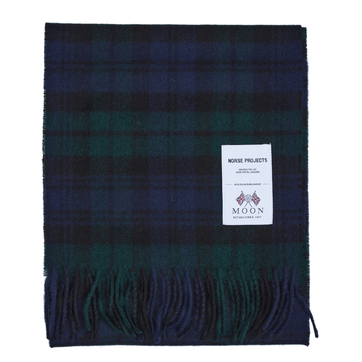 Moon Checked Lambswool Scarf Black Watch Check