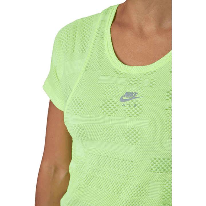 Maillot Air Dri-fit à manches courtes pour femme, coloris volt/argent réfléchissant