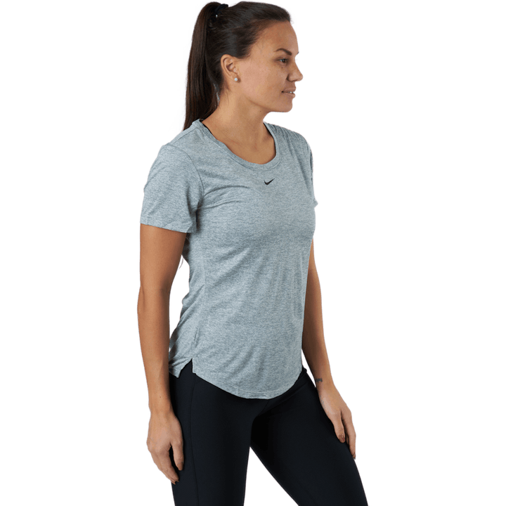 Haut à manches courtes Dri-FIT One pour femme, coupe standard, gris particule/hauteur/noir