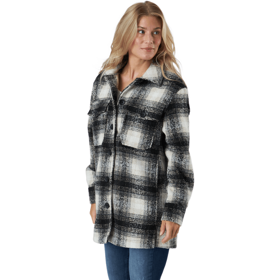 Onlallison Check Shacket Otw Pumice Stone