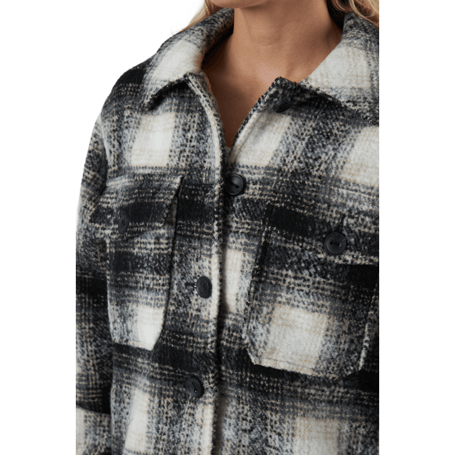 Onlallison Check Shacket Otw Pumice Stone