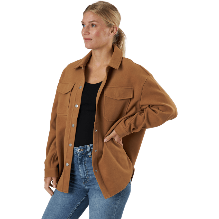 Onlmaci L/s Shacket Pnt Toasted Coconut