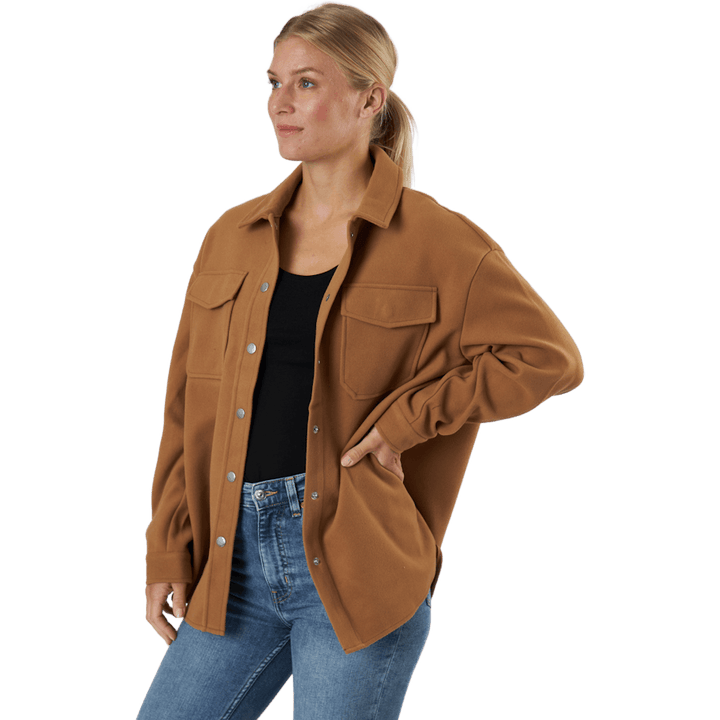 Onlmaci L/s Shacket Pnt Toasted Coconut