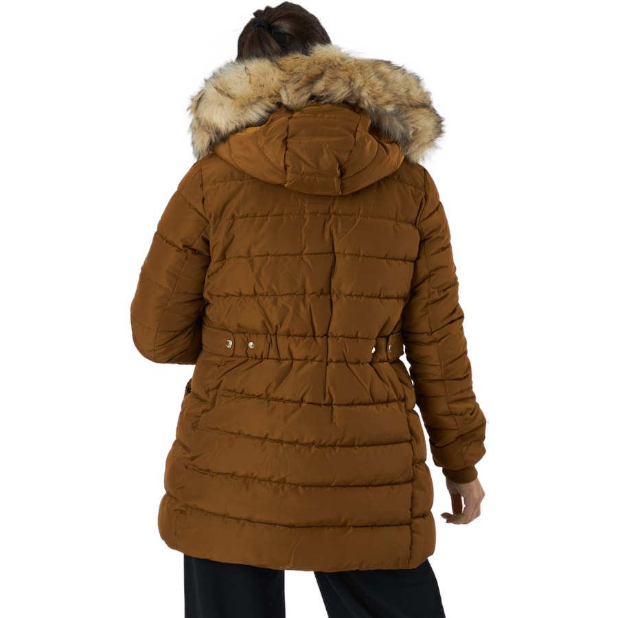 Onlcamilla Hood Fur Coat Otw Breen