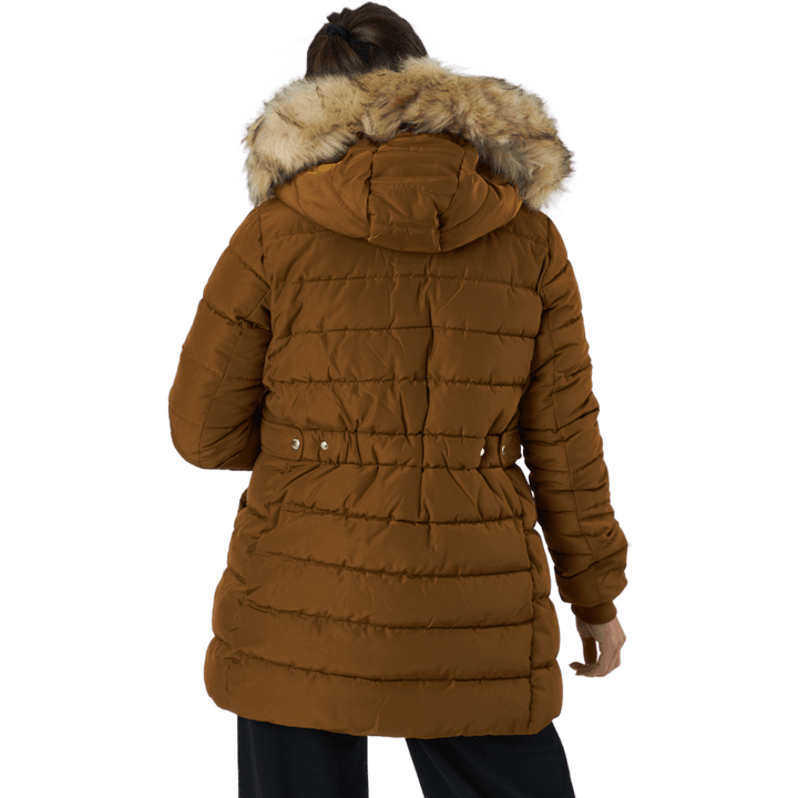 Onlcamilla Hood Fur Coat Otw Breen