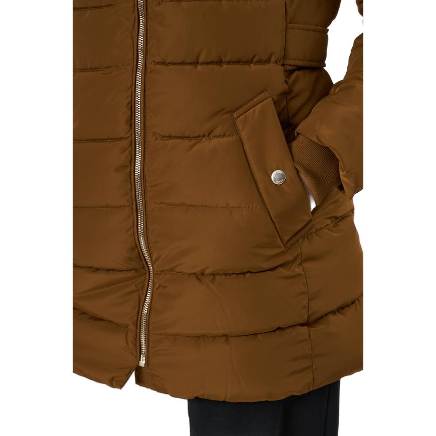 Onlcamilla Hood Fur Coat Otw Breen
