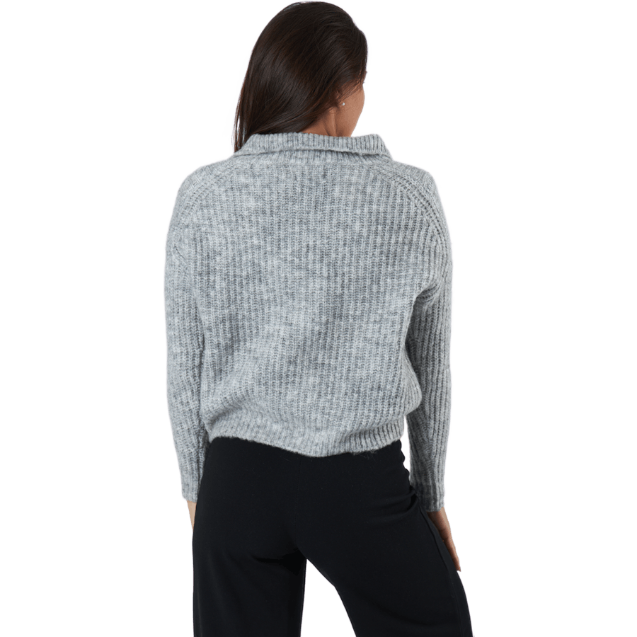 Onlemily Life L/s Zip Pullover Light Grey Melange