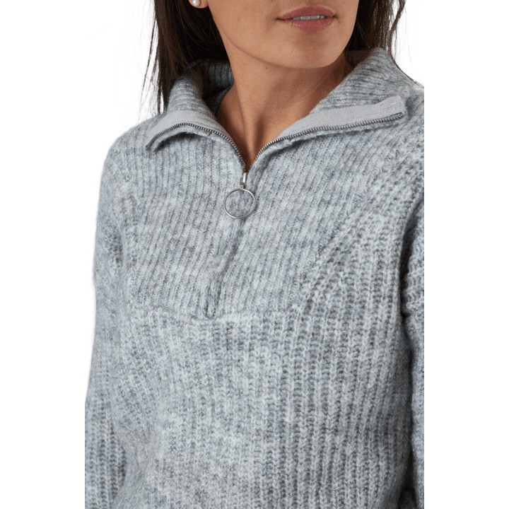 Onlemily Life L/s Zip Pullover Light Grey Melange