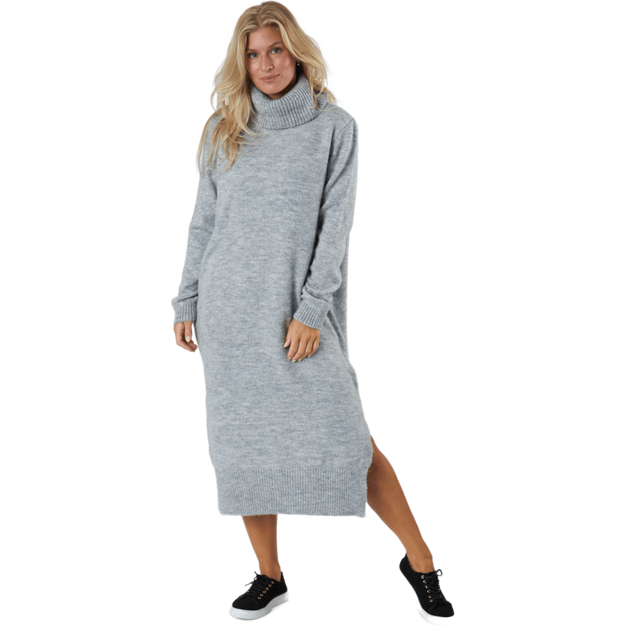 Onlbrandie L/s Roll Neck Dress Light Grey Melange